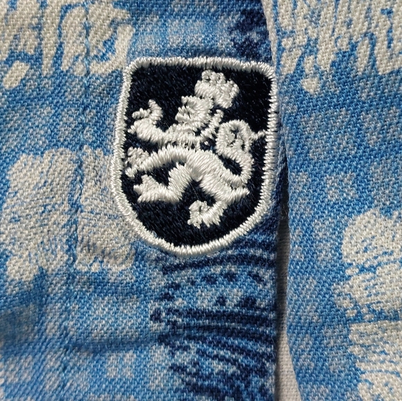 Nat Nast Shirt Mens Size XL Blue Geometric Hawaiian Silk Cotton Luxury Original - Picture 6 of 9